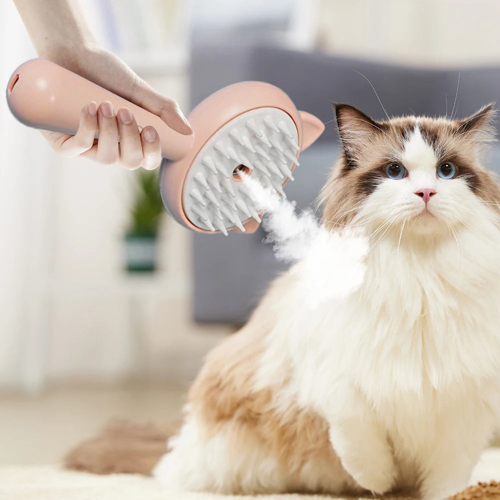 Self-cleaning pet brush for dogs and cats