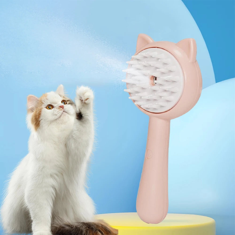 Pet deshedding brush with self-cleaning mechanism